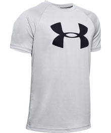 UNDER ARMOUR KID'S TECH BIG LOGO T SHIRT - GREY
