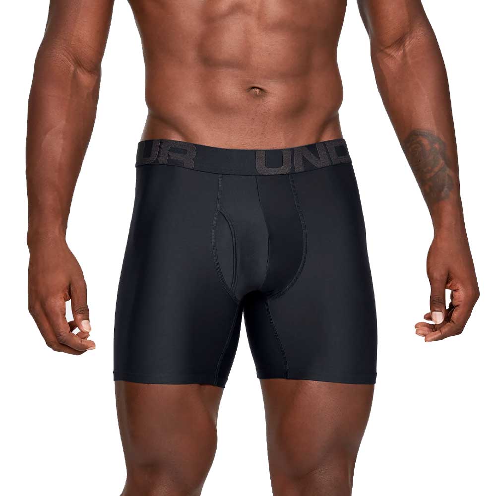 UNDER ARMOUR MEN'S BOXERJOCK TECH 6" 2-PACK - BLACK