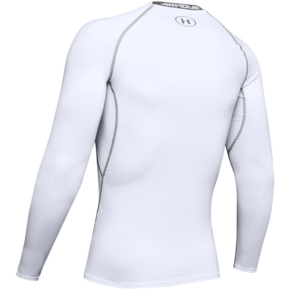UNDER ARMOUR MEN'S HEATGEAR LONG SLEEVE SHIRT - WHITE
