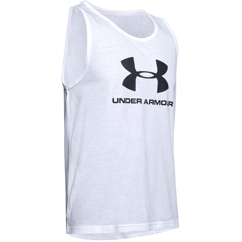 UNDER ARMOUR MEN'S SPORTSTYLE LOGO TANK - WHITE