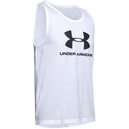 UNDER ARMOUR MEN'S SPORTSTYLE LOGO TANK - WHITE