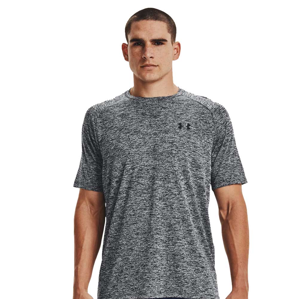 UNDER ARMOUR MEN'S TECH T SHIRT - HEATHER BLACK