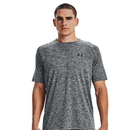 UNDER ARMOUR MEN'S TECH T SHIRT - HEATHER BLACK
