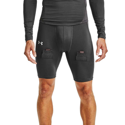 UNDER ARMOUR SENIOR HOCKEY COMPRESSION SHORTS - GREY