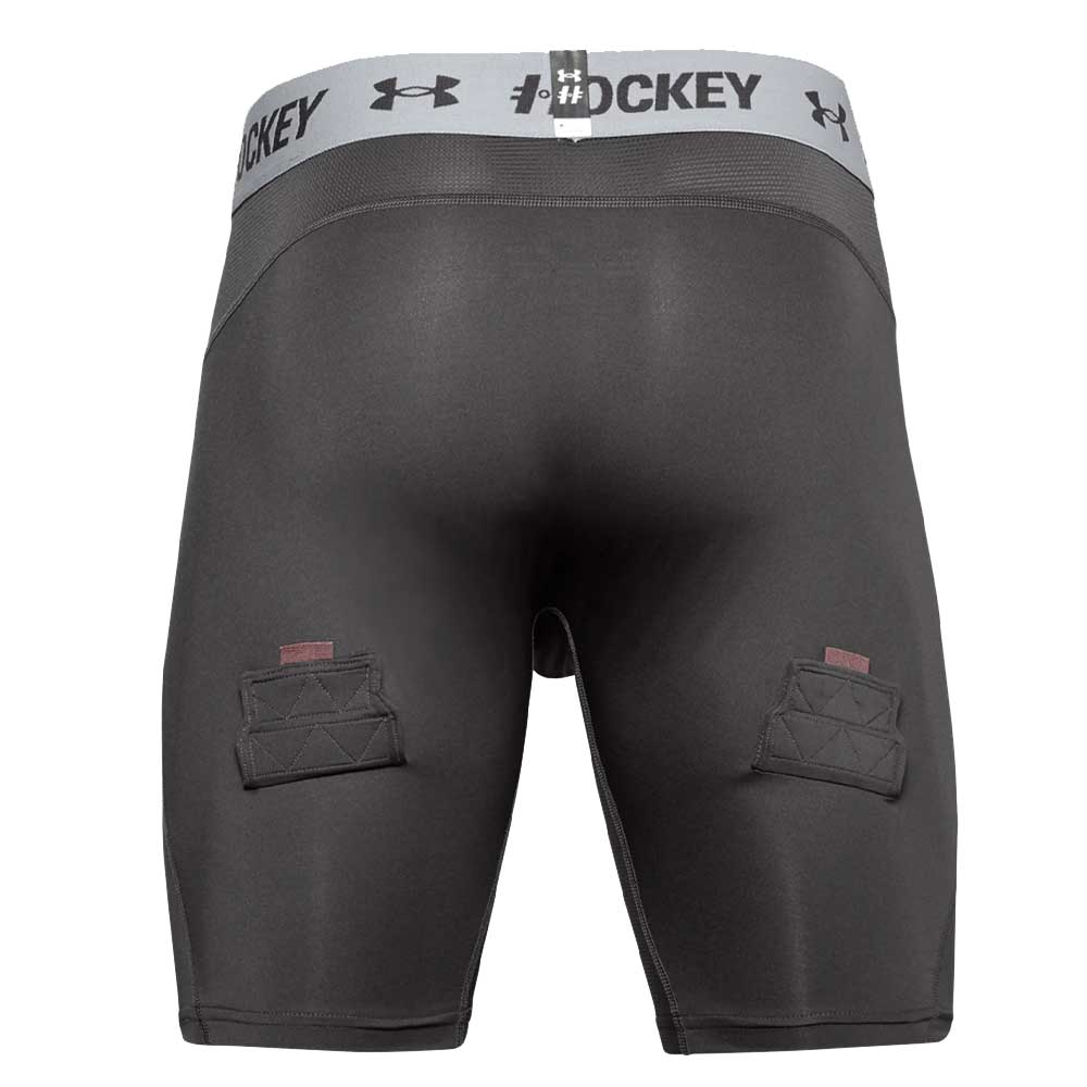 UNDER ARMOUR SENIOR HOCKEY COMPRESSION SHORTS - GREY