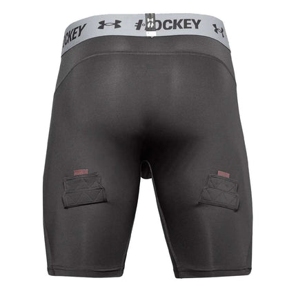 UNDER ARMOUR SENIOR HOCKEY COMPRESSION SHORTS - GREY