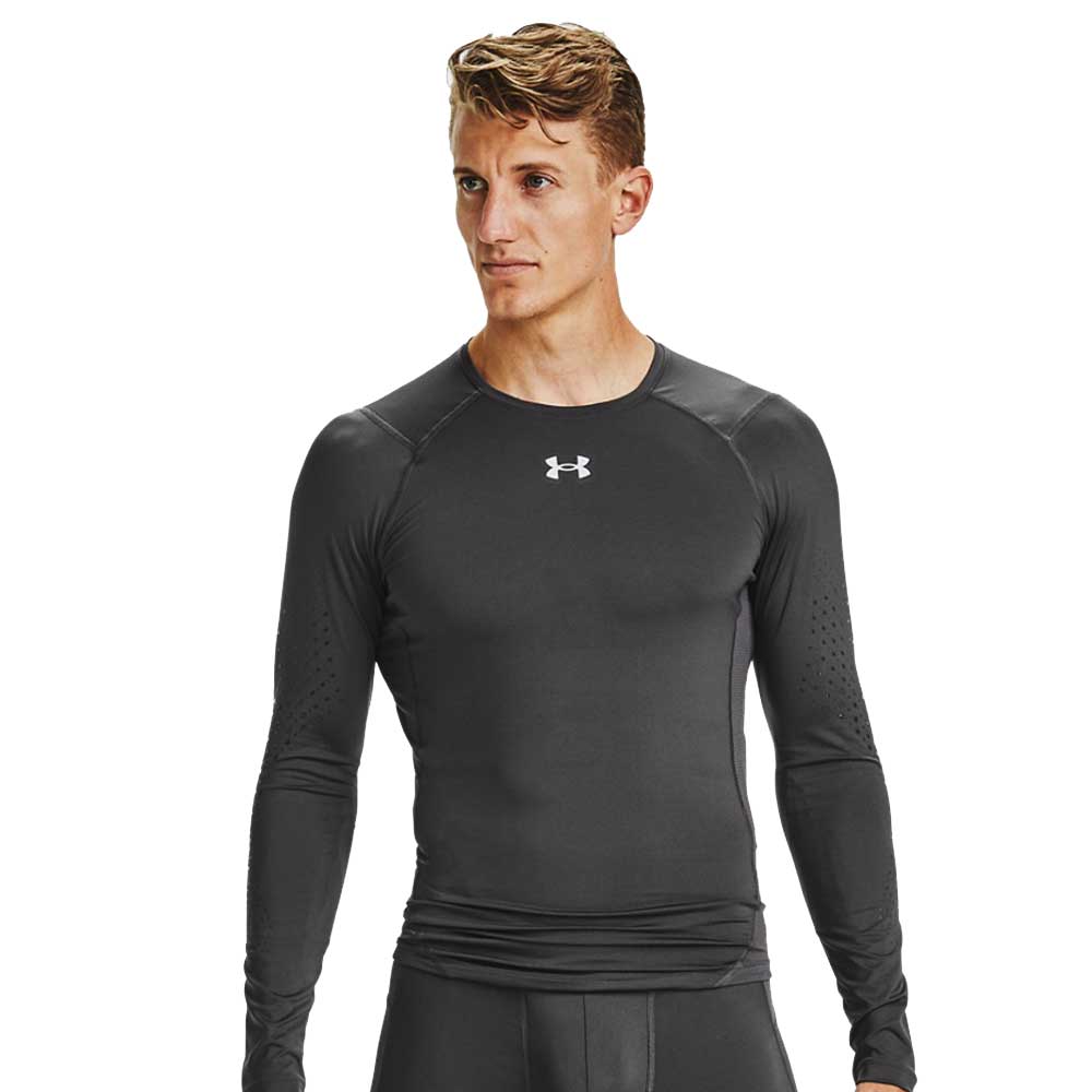 UNDER ARMOUR SENIOR HOCKEY LONG SLEEVE FITTED GRIPPY TOP - GREY