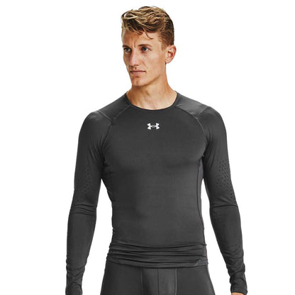 UNDER ARMOUR SENIOR HOCKEY LONG SLEEVE FITTED GRIPPY TOP - GREY