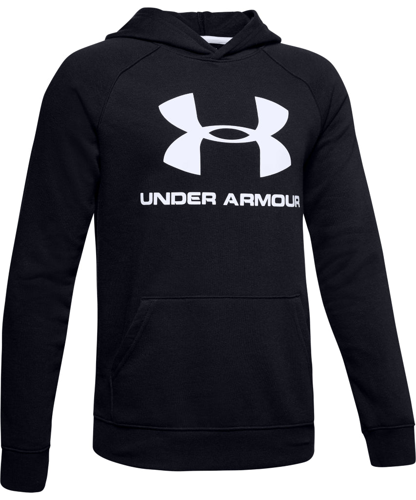 UNDER ARMOUR KID'S RIVAL LOGO HOODIE - BLACK