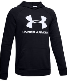 UNDER ARMOUR KID'S RIVAL LOGO HOODIE - BLACK