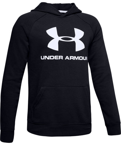 UNDER ARMOUR KID'S RIVAL LOGO HOODIE - BLACK