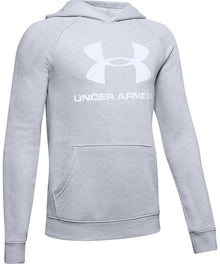 UNDER ARMOUR KID'S RIVAL LOGO HOODIE - GREY
