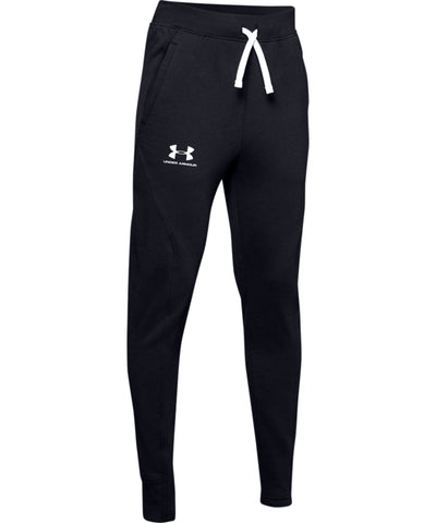 UNDER ARMOUR KID'S RIVAL SOLID PANTS - BLACK