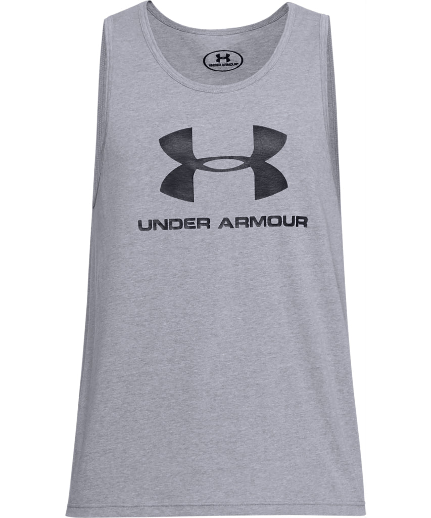 UNDER ARMOUR MEN'S SPORTSTYLE LOGO TANK - GREY