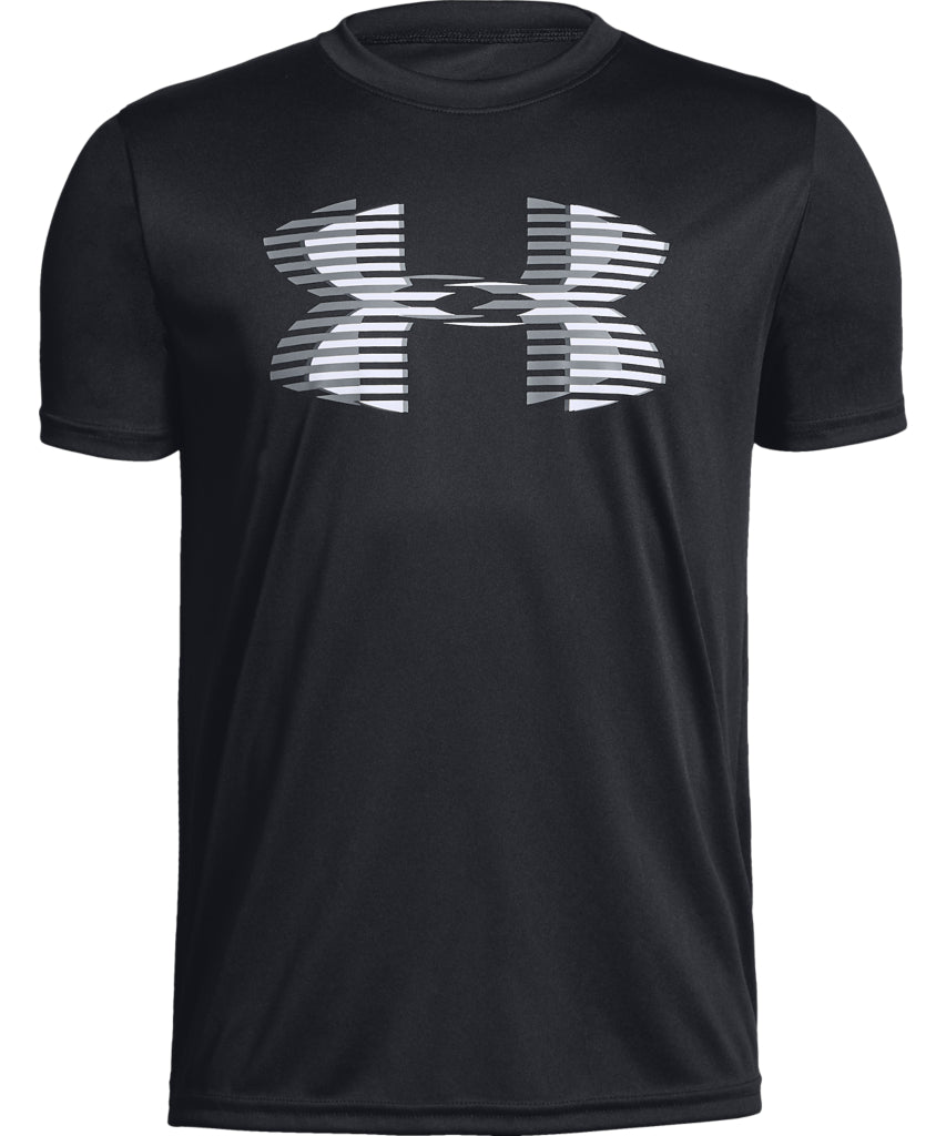 UNDER ARMOUR TECH BIG LOGO SOLID KID'S T SHIRT - BLACK