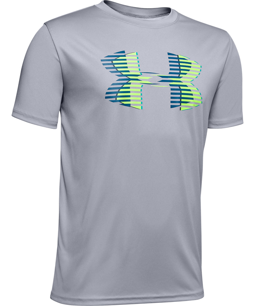 UNDER ARMOUR TECH BIG LOGO SOLID KID'S T SHIRT - GREY
