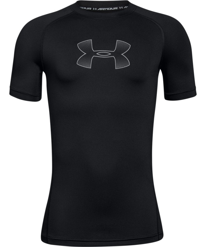 UNDER ARMOUR BOYS ARMOUR SHORT SLEEVE T SHIRT - BLACK