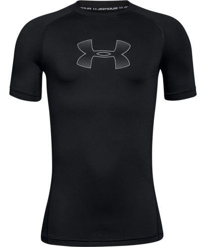 UNDER ARMOUR BOYS ARMOUR SHORT SLEEVE T SHIRT - BLACK
