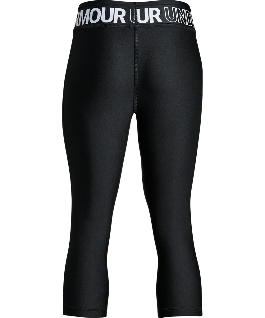 UNDER ARMOUR GIRL'S HEATGEAR CAPRI PANTS - BLACK