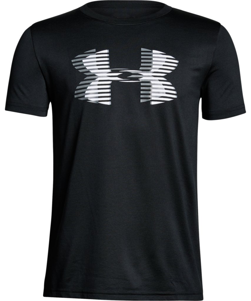 UNDER ARMOUR KID'S TECH BIG LOGO SOLID T SHIRT - BLACK