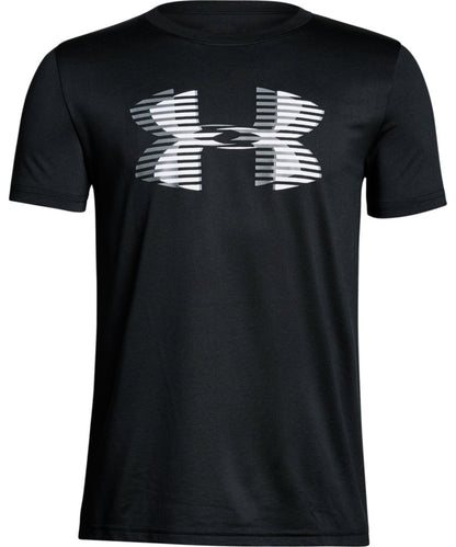 UNDER ARMOUR KID'S TECH BIG LOGO SOLID T SHIRT - BLACK