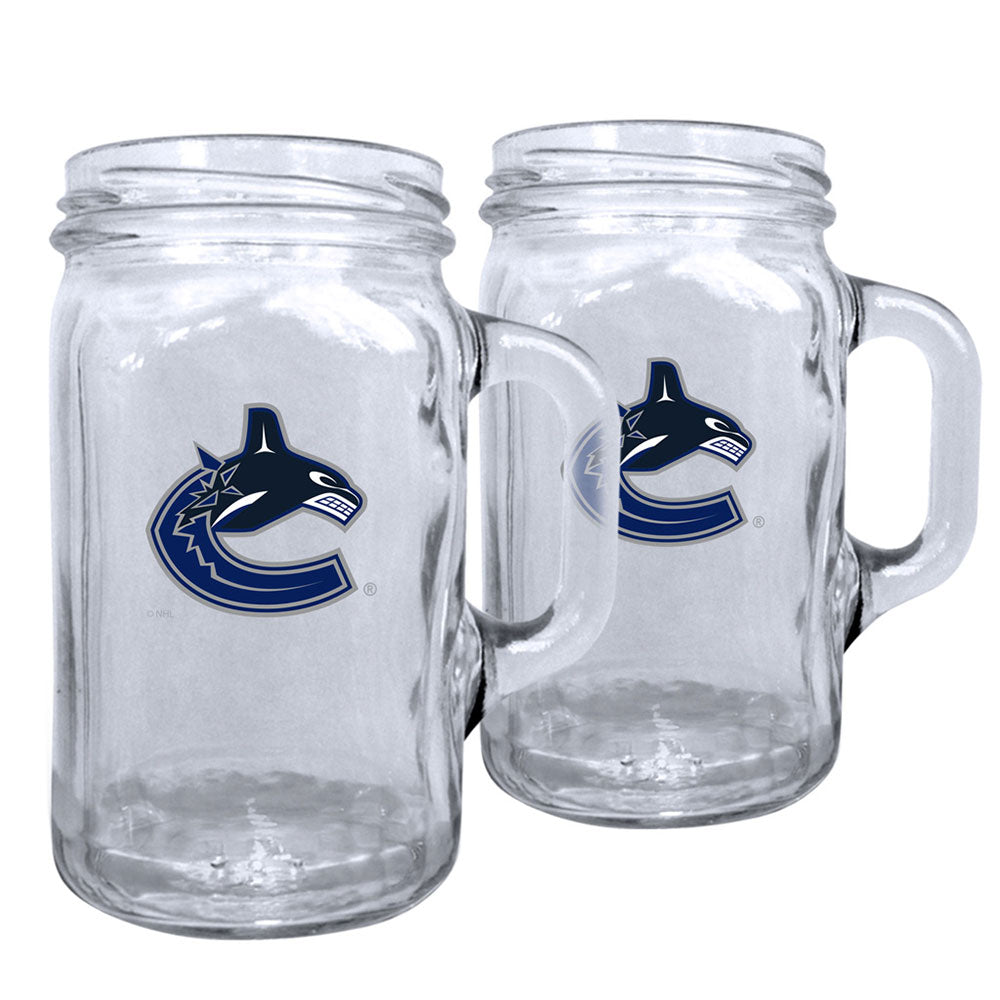 VANCOUVER CANUCKS 16OZ MASON MUGS - 2 PACK