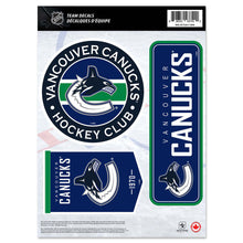 VANCOUVER CANUCKS 8" X 11" DECAL SET