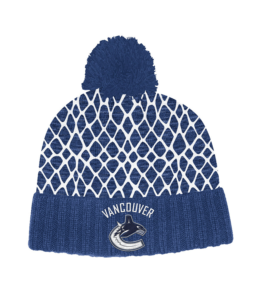 VANCOUVER CANUCKS ADIDAS MEN'S CUFFED KNIT POM NETMINDER BEANIE TOQUE