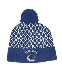 VANCOUVER CANUCKS ADIDAS MEN'S CUFFED KNIT POM NETMINDER BEANIE TOQUE