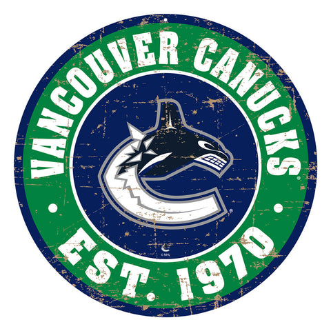 VANCOUVER CANUCKS DISTRESSED WALL SIGN