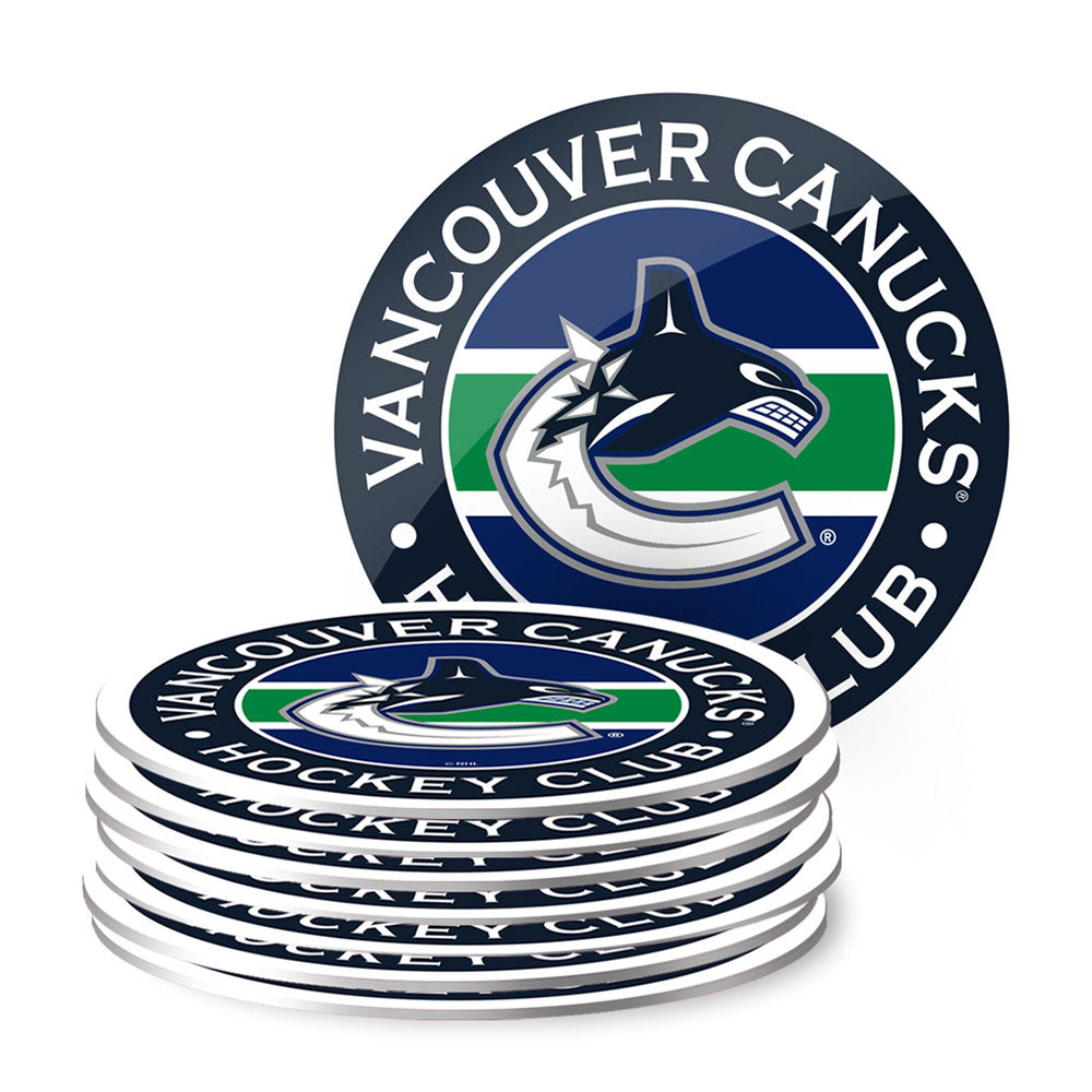 VANCOUVER CANUCKS TEAM STRIPE COASTER - 8 PACK