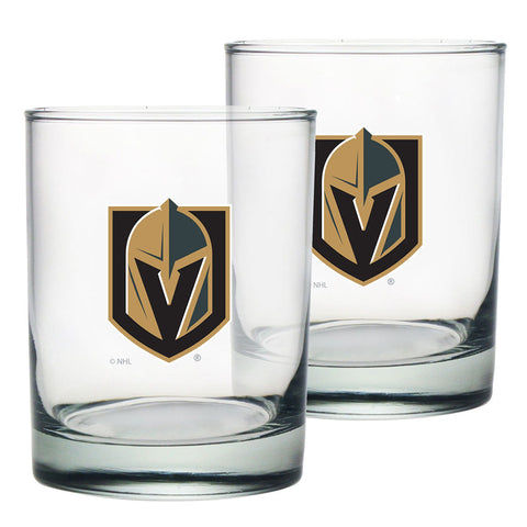 VEGAS GOLDEN KNIGHTS 2 PACK ROCK GLASS - ETCHED