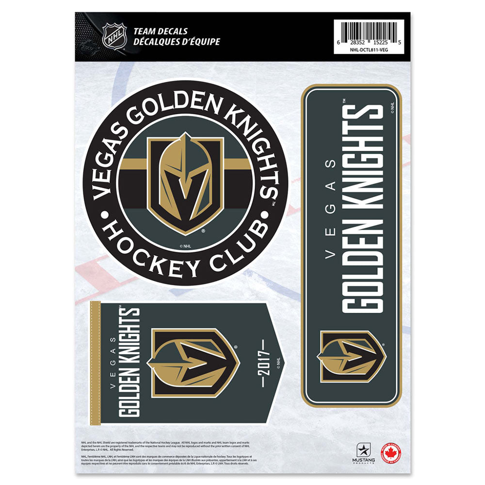 VEGAS GOLDEN KNIGHTS 8" X 11" DECAL SET