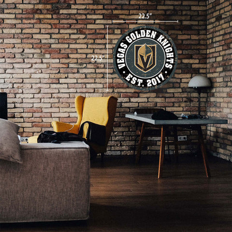 VEGAS GOLDEN KNIGHTS DISTRESSED WALL SIGN