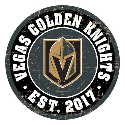 VEGAS GOLDEN KNIGHTS DISTRESSED WALL SIGN