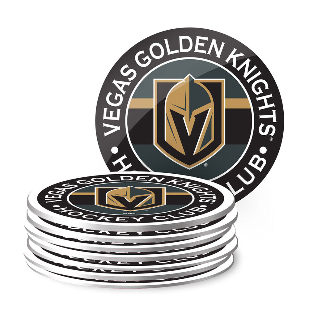 VEGAS GOLDEN KNIGHTS TEAM STRIPE COASTER - 8 PACK
