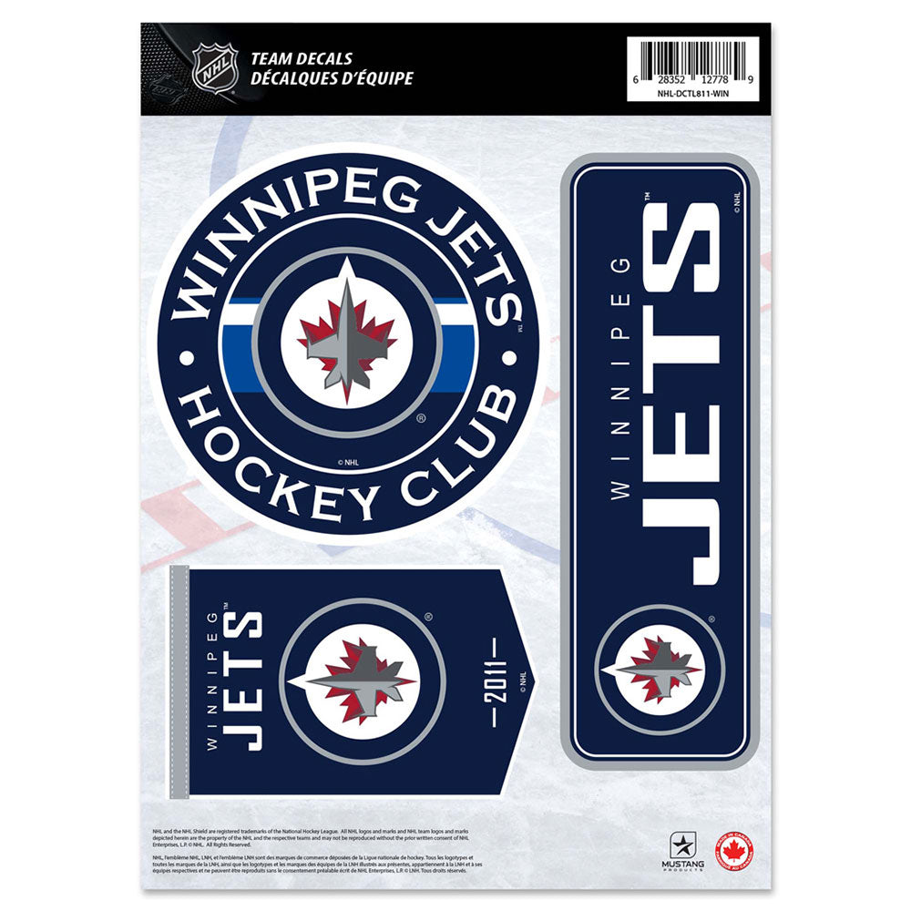 WINNIPEG JETS 8" X 11" DECAL SET