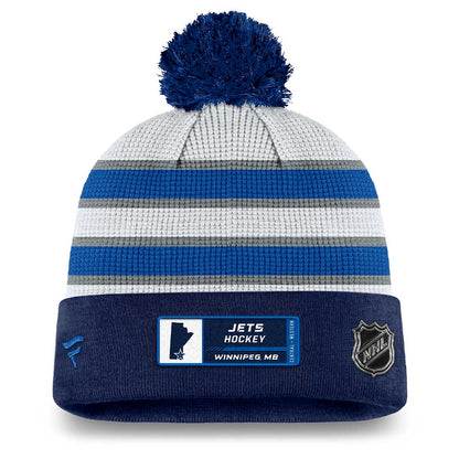 WINNIPEG JETS FANATICS MEN'S AUTHENTIC PRO DRAFT CUFFED KNIT POM TOQUE